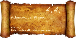 Adamovits Ahmed névjegykártya